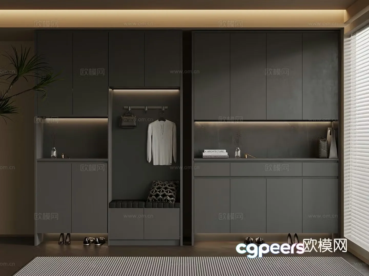 Modern shoe cabinet Italian shoe cabinet 3d model