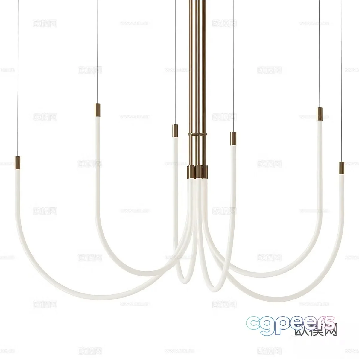New Chinese style decorative chandelier 3D model