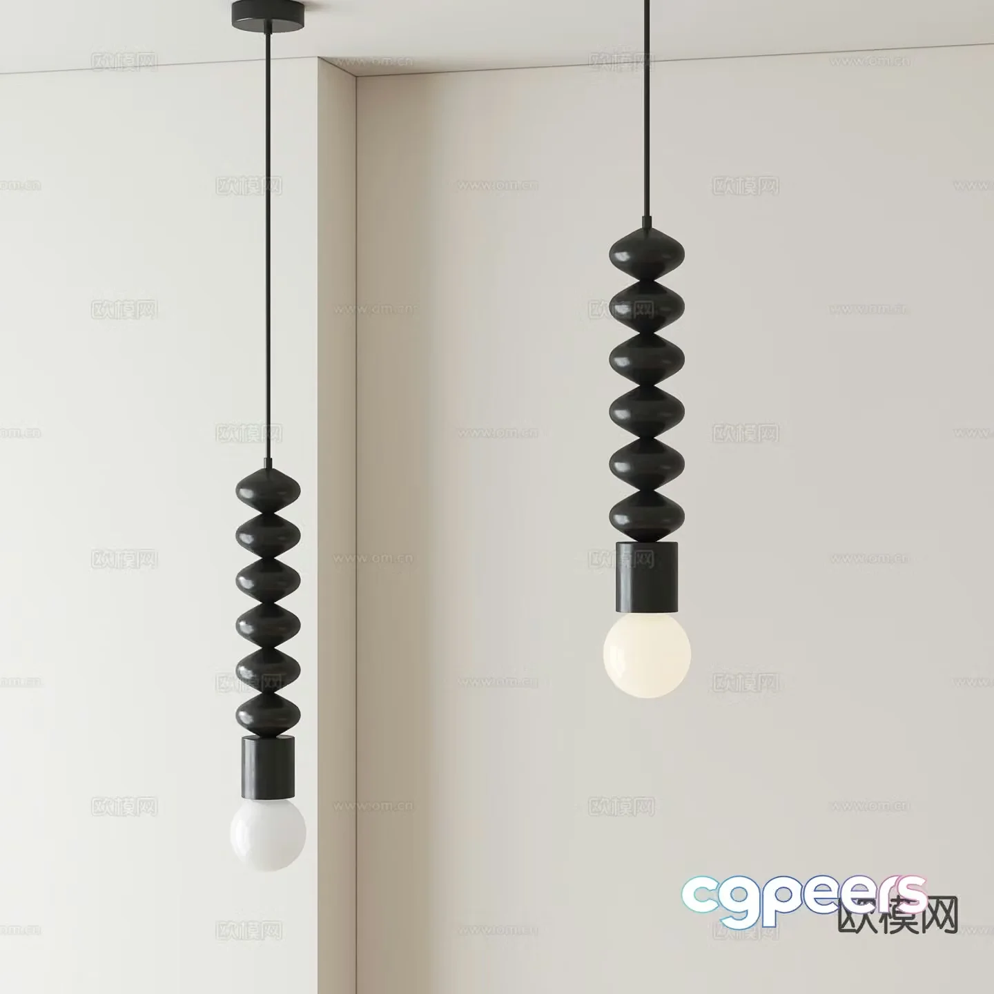 Nordic small chandelier 3d model