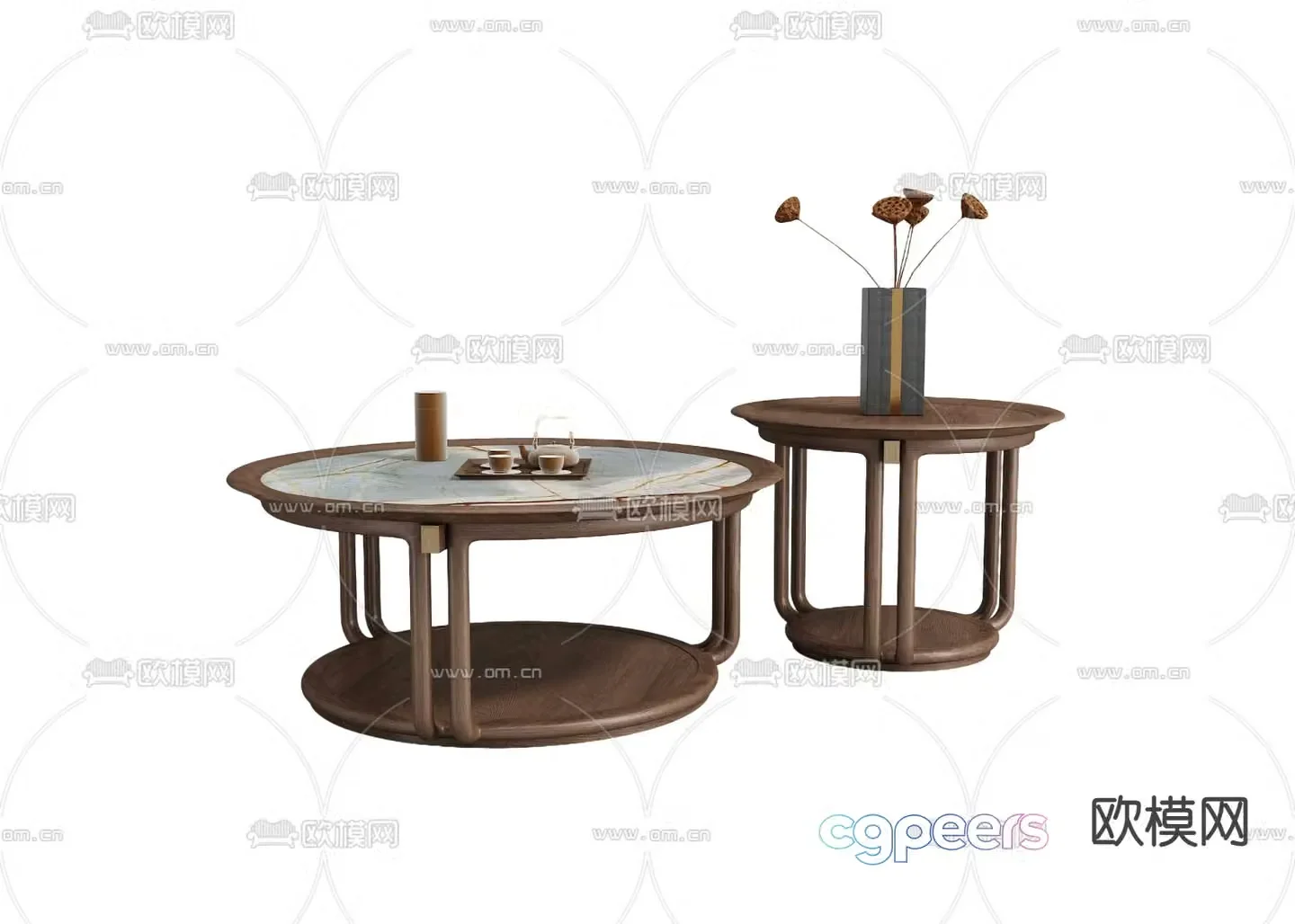 New Chinese style coffee table 3D model of mother-in-law coffee table