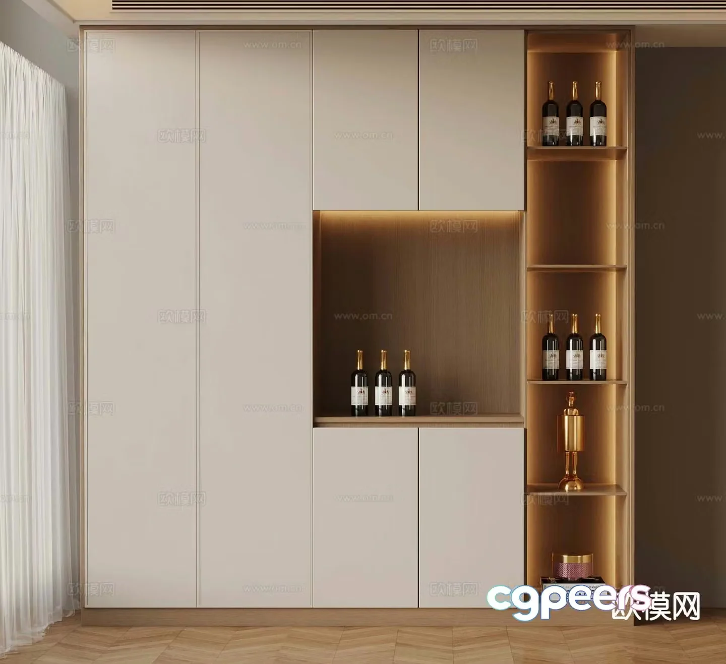 Modern wine cabinet sideboard 3d model
