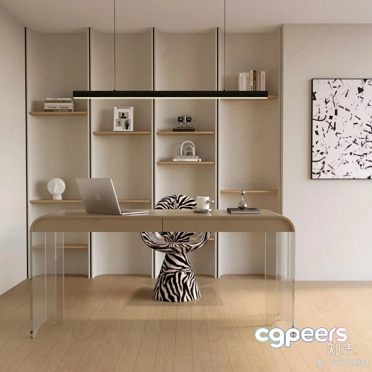 Modern Office Space 3D Model – 16195 – VRAY Render