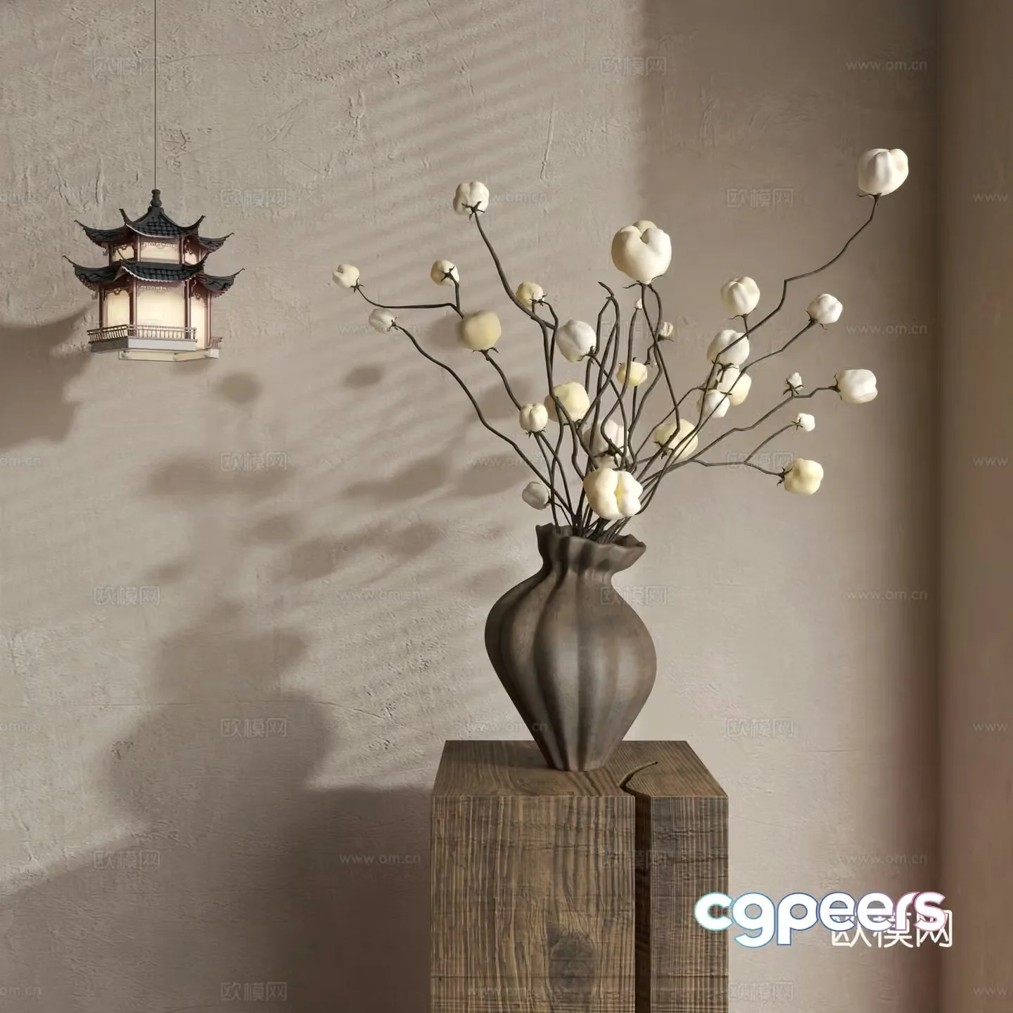 Waverly Flower Art Middle Ages Flower Art New Chinese Flower Art Modern Flower Art Vase 3D Model