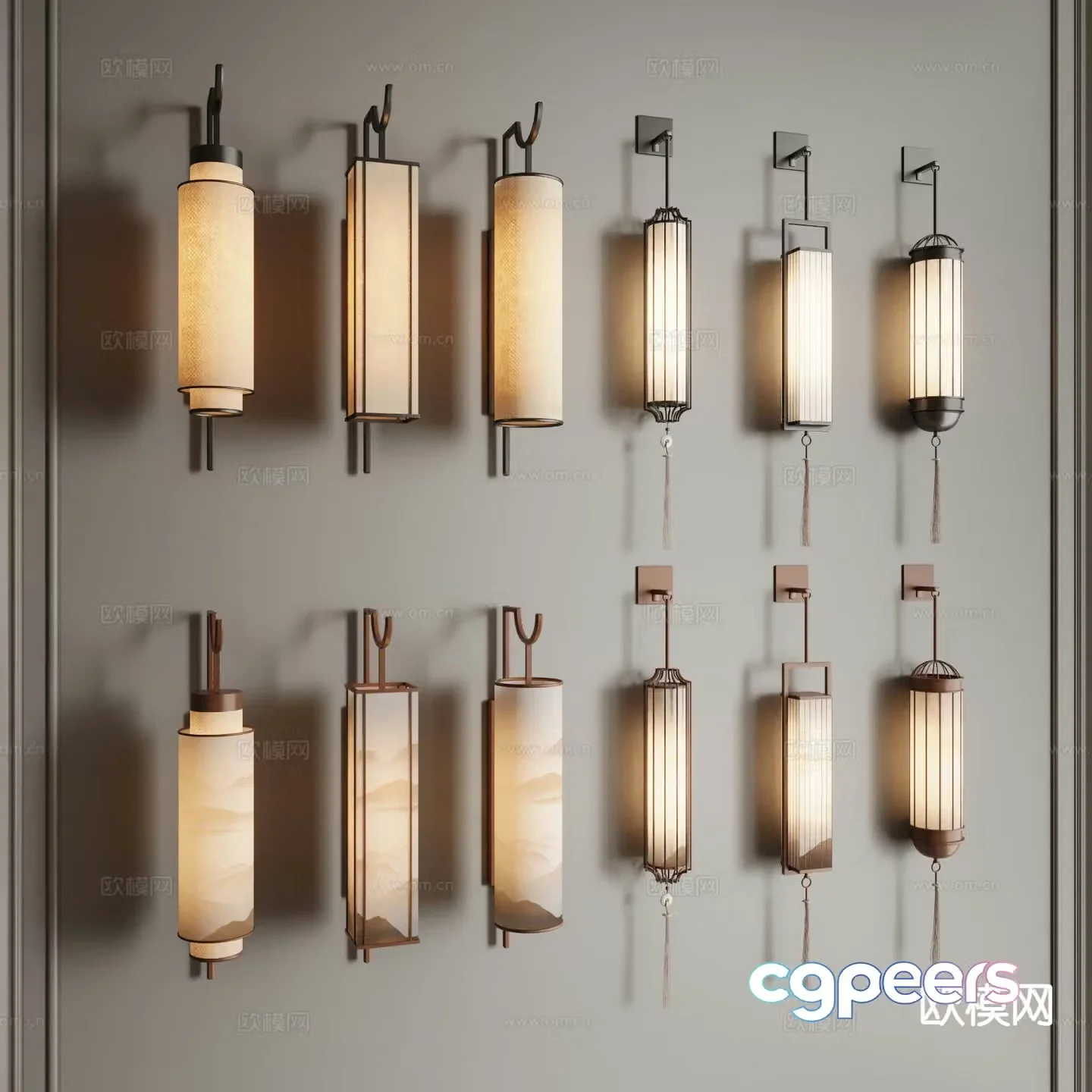 New Chinese style wall lamp marble wall lamp wall lamp 3d model