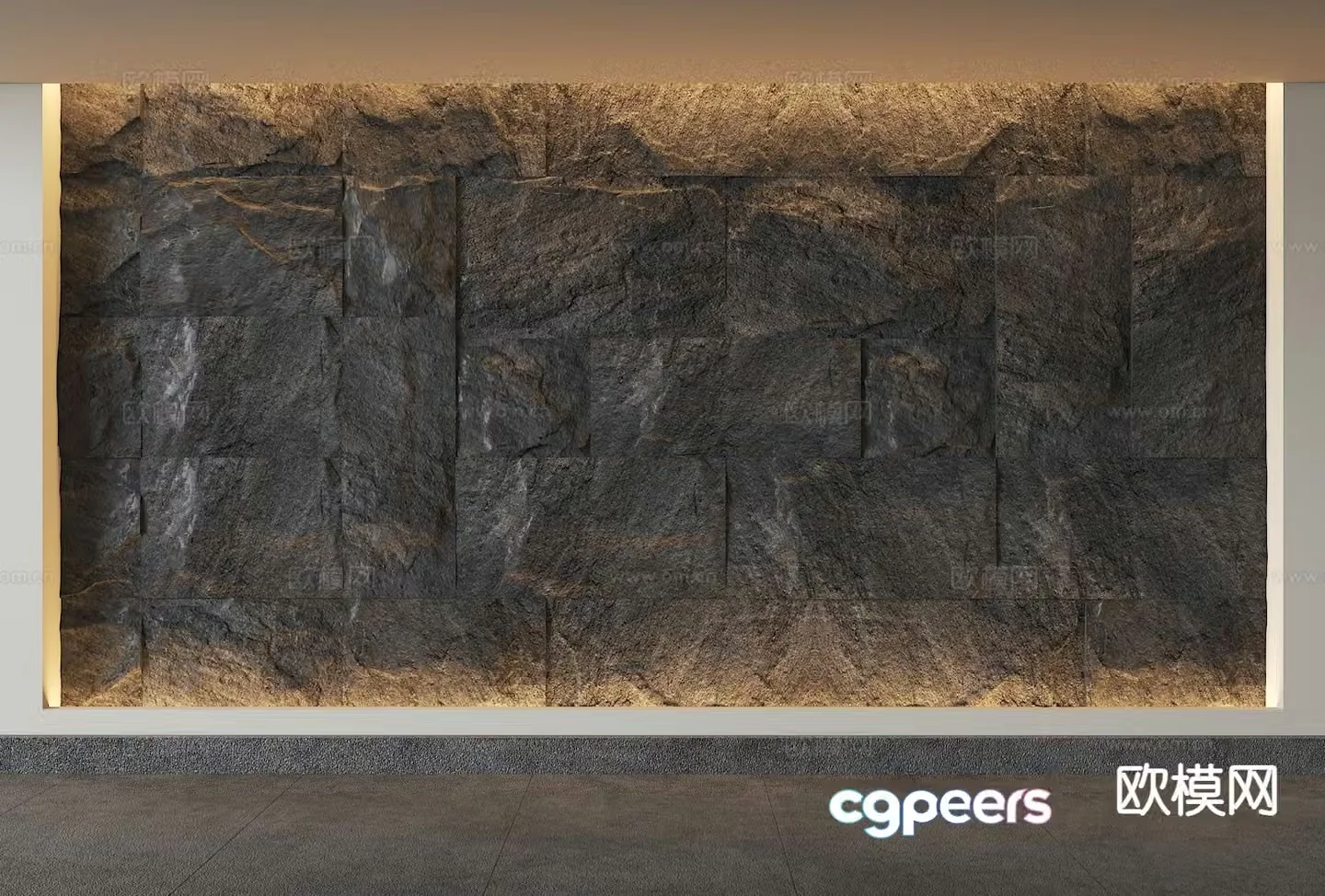 Modern wool stone wall 3d model