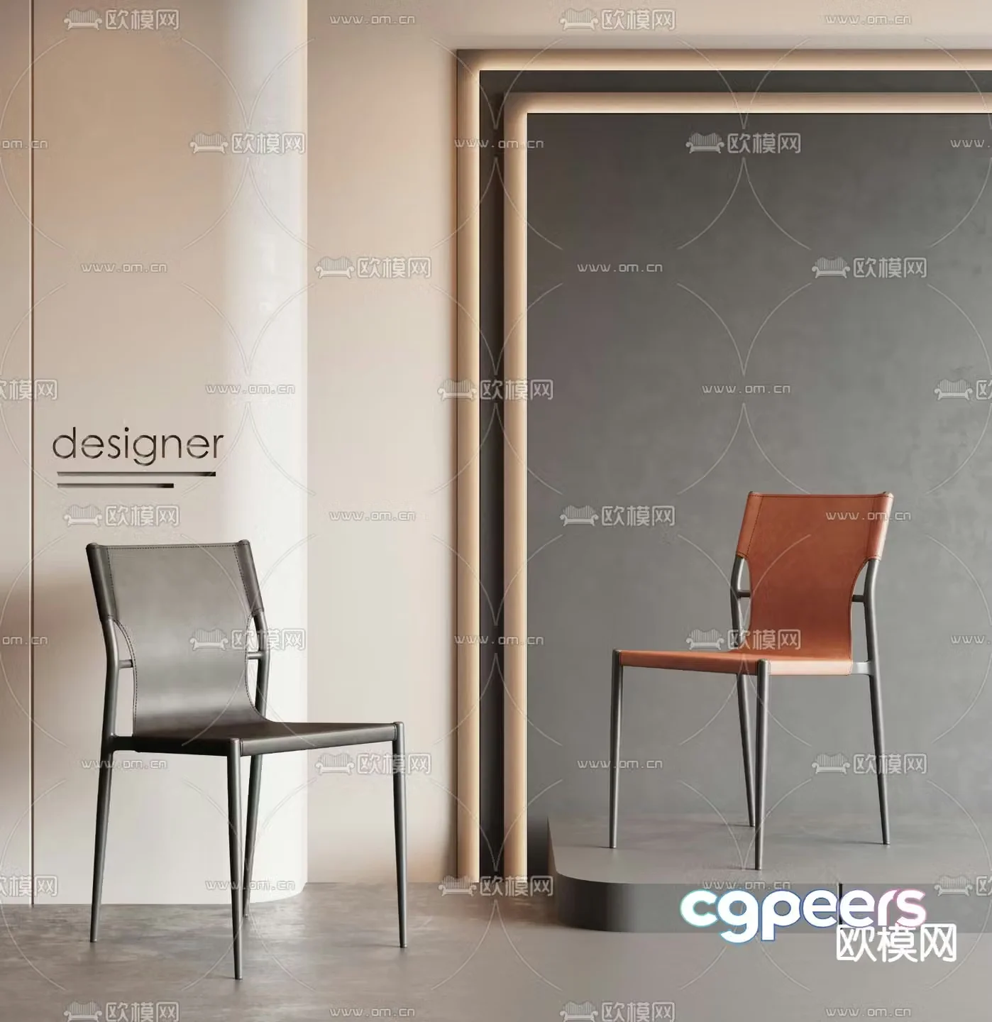 Modern chair dining chair 3d model