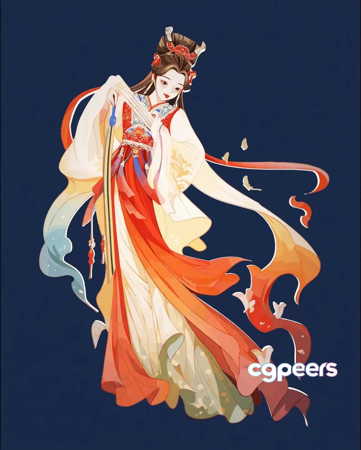 A Woman In A Traditional Chinese Dress 3D Model – 11059 – VRAY Render
