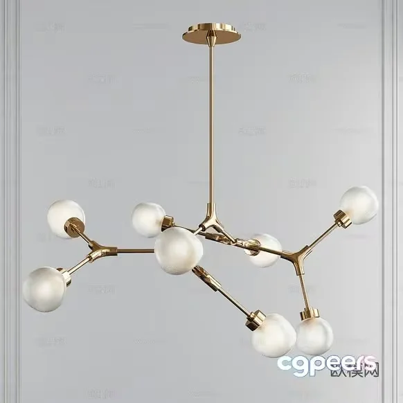 Gold Light Fixture 3D Model – 6395 – VRAY Render