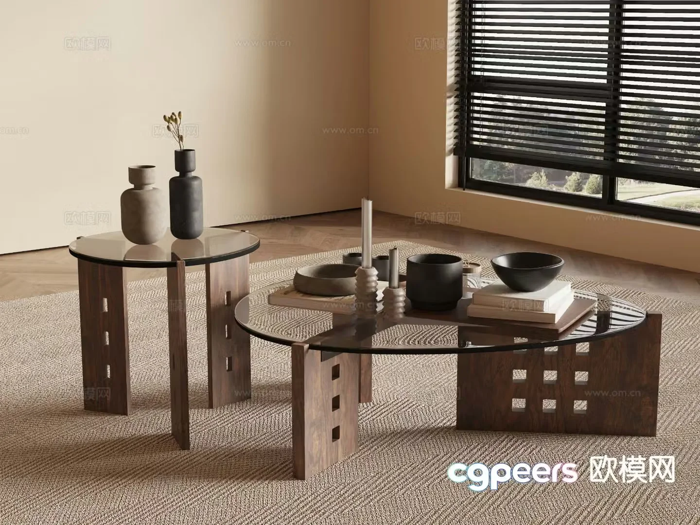 Medieval style coffee table mother-in-law coffee table 3d model