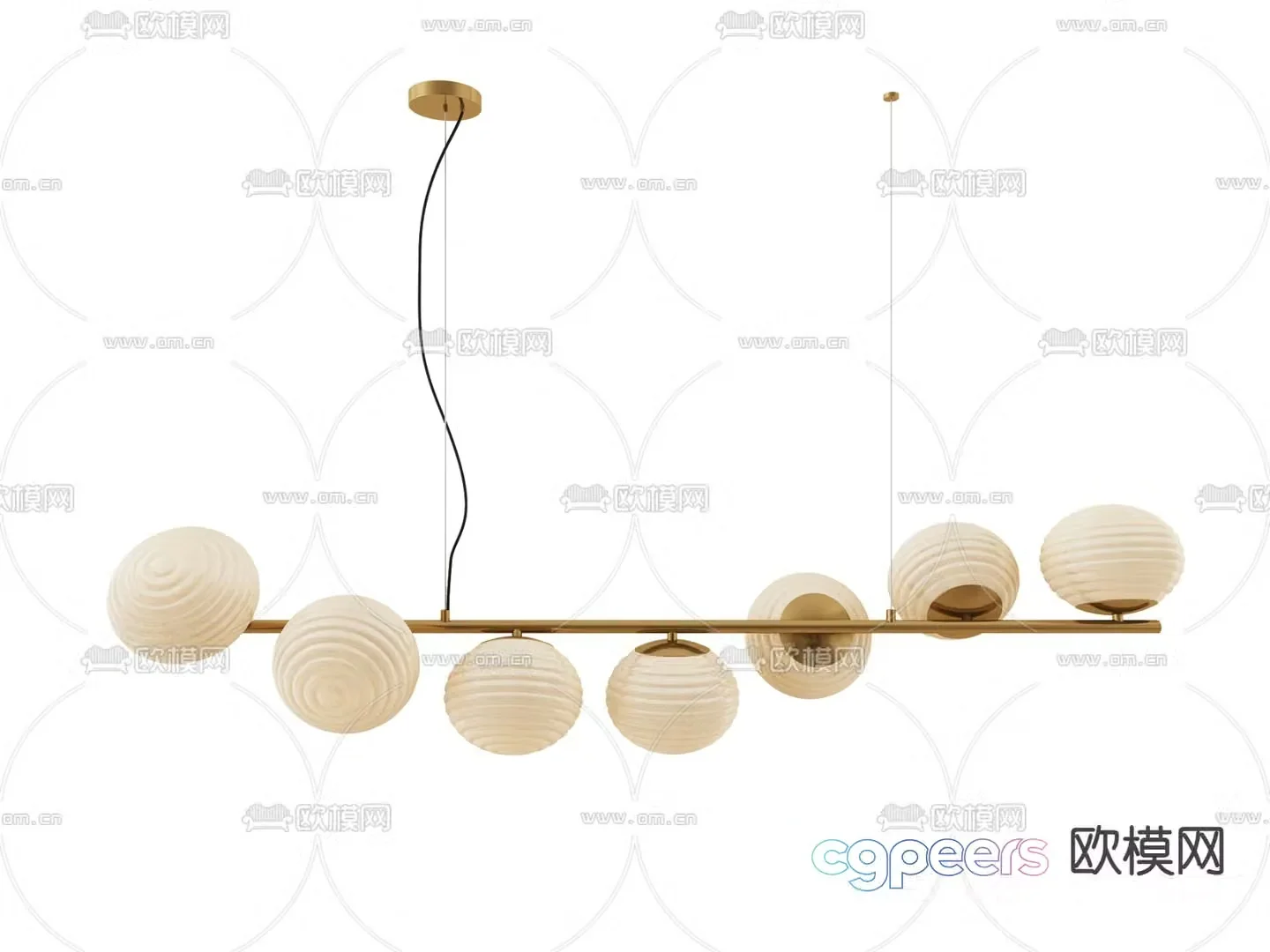 Long chandelier Restaurant chandelier 3d model