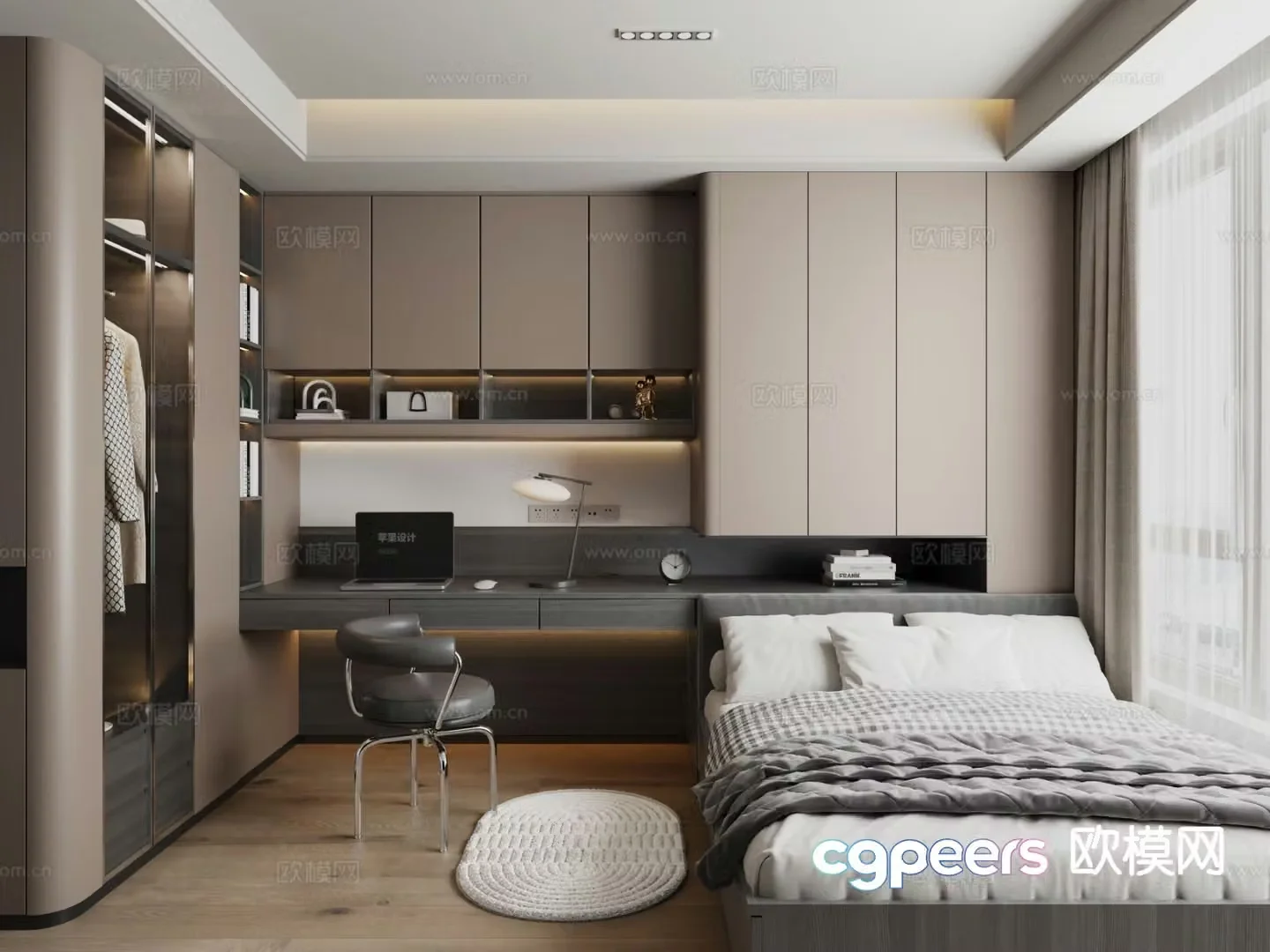 Modern tatami bedroom 3d model