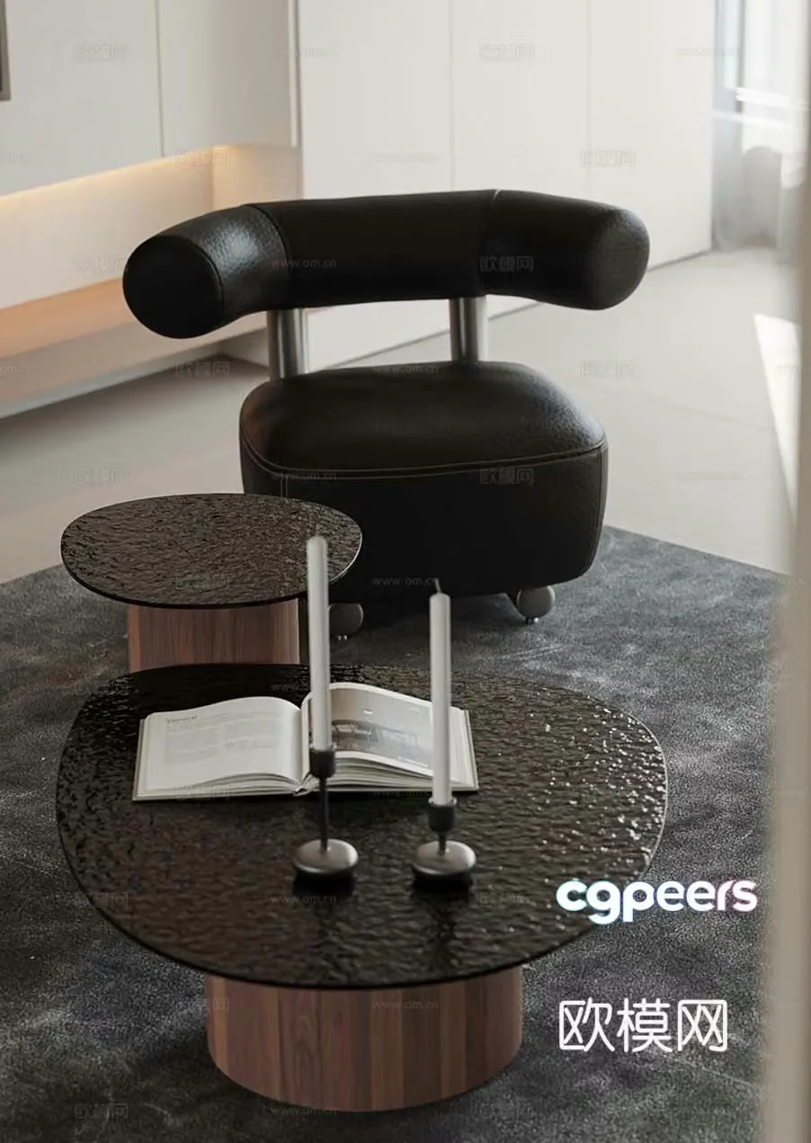Modern double coffee table 3d model