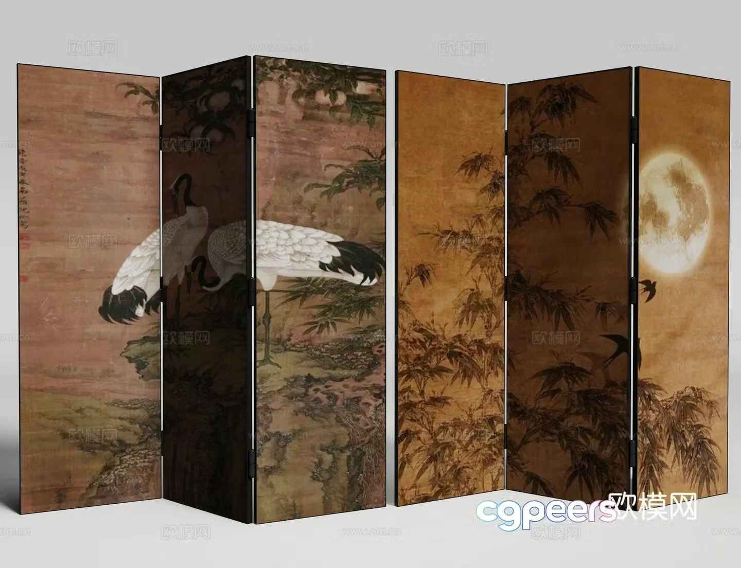 New Chinese screen 3D model