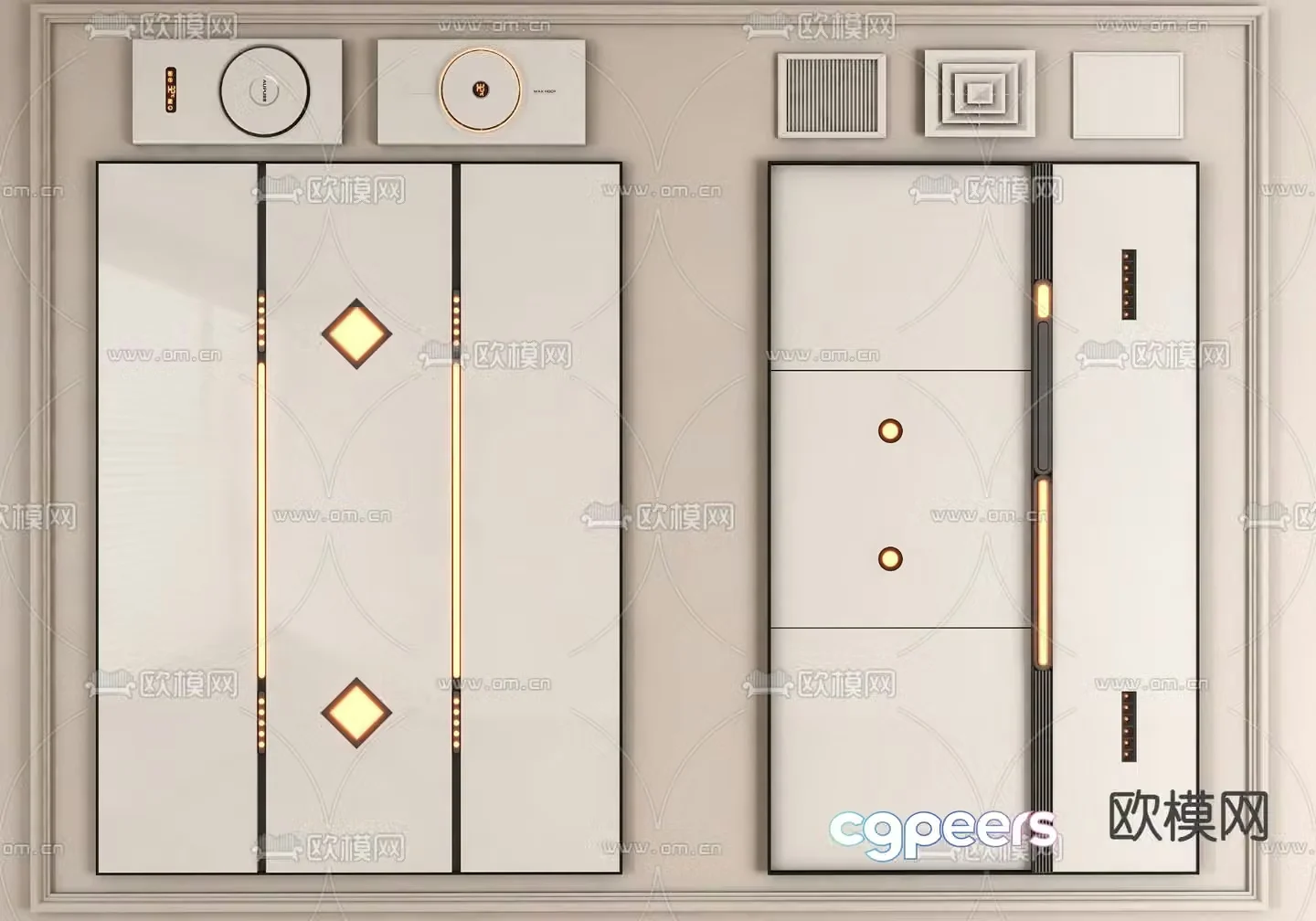 Integrated suspended ceiling honeycomb panel aluminum gusset plate 3D model