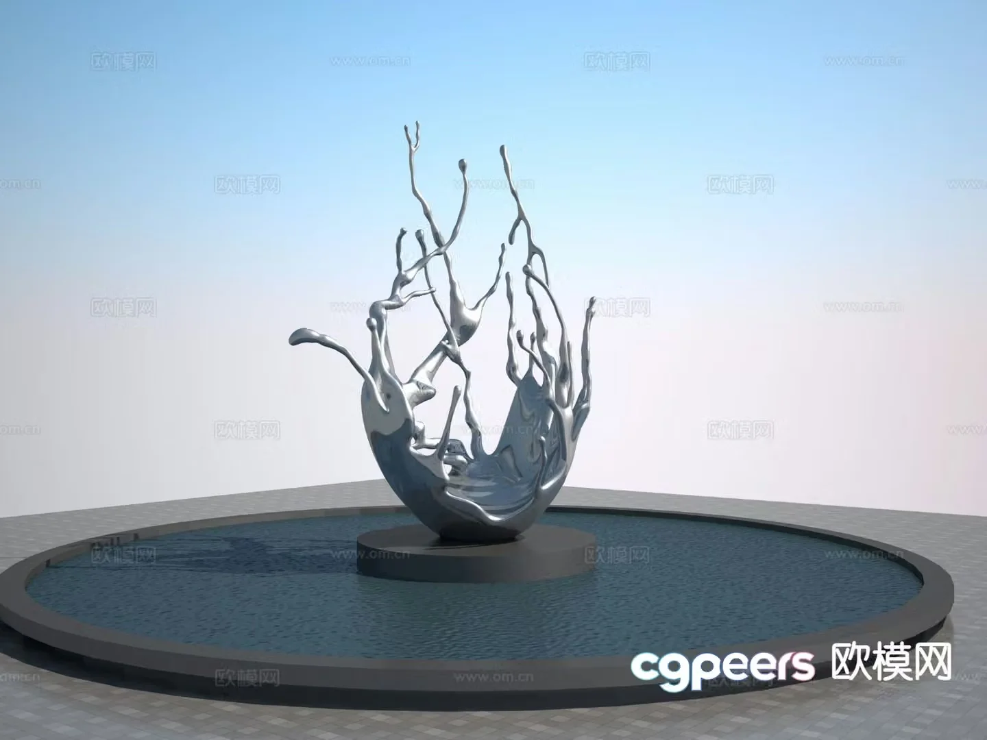 Abstract wave sculpture 3d model
