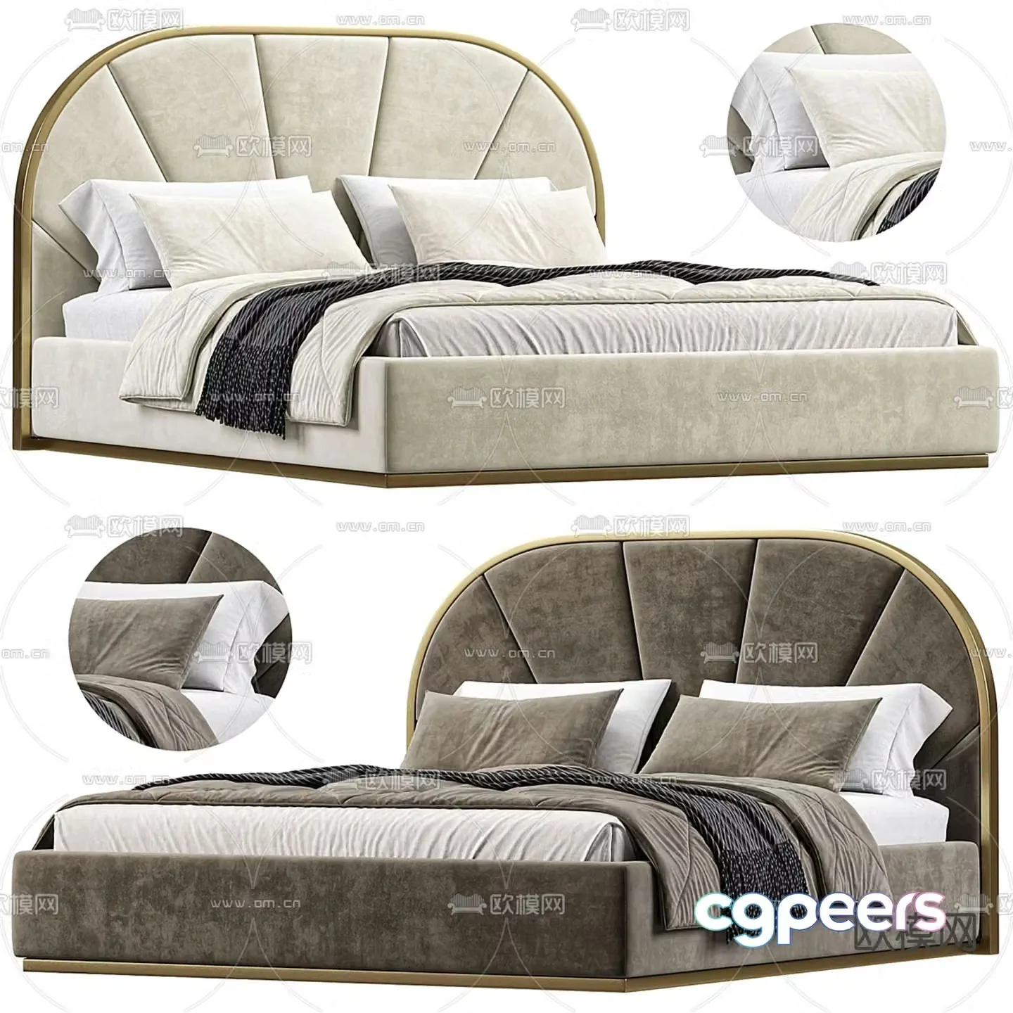 Cazarina double bed 3d model