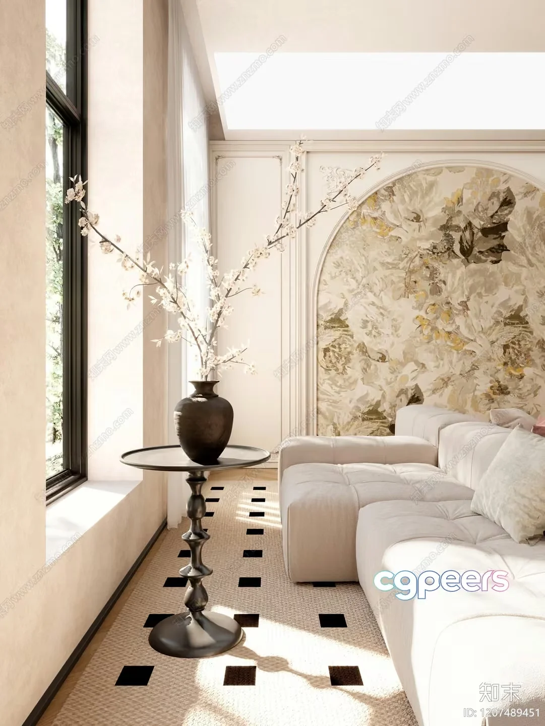 Modern Living Room 3D Model – 16059 – VRAY Render