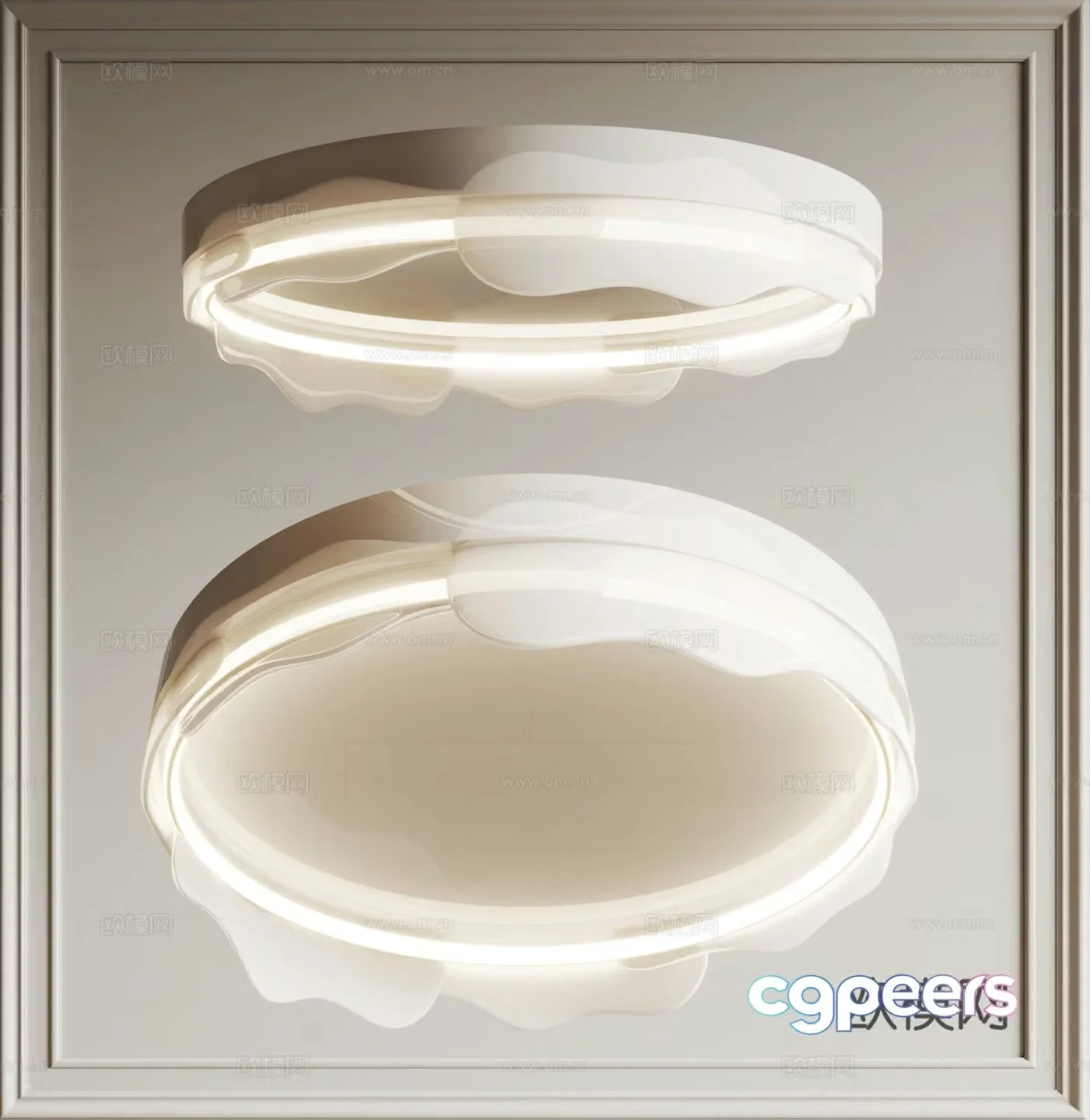 Cream ceiling lamp 3d model