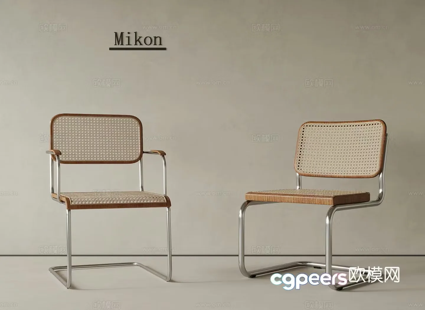 Medium style leisure chair rattan chair 3d model