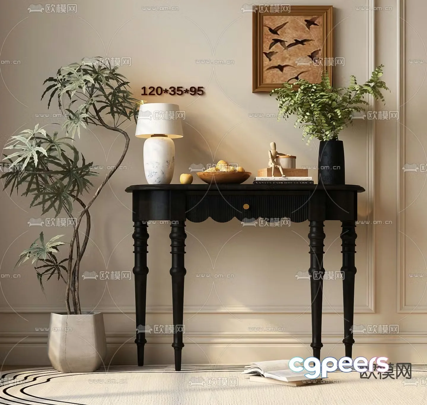 3d model of french style viewing platform