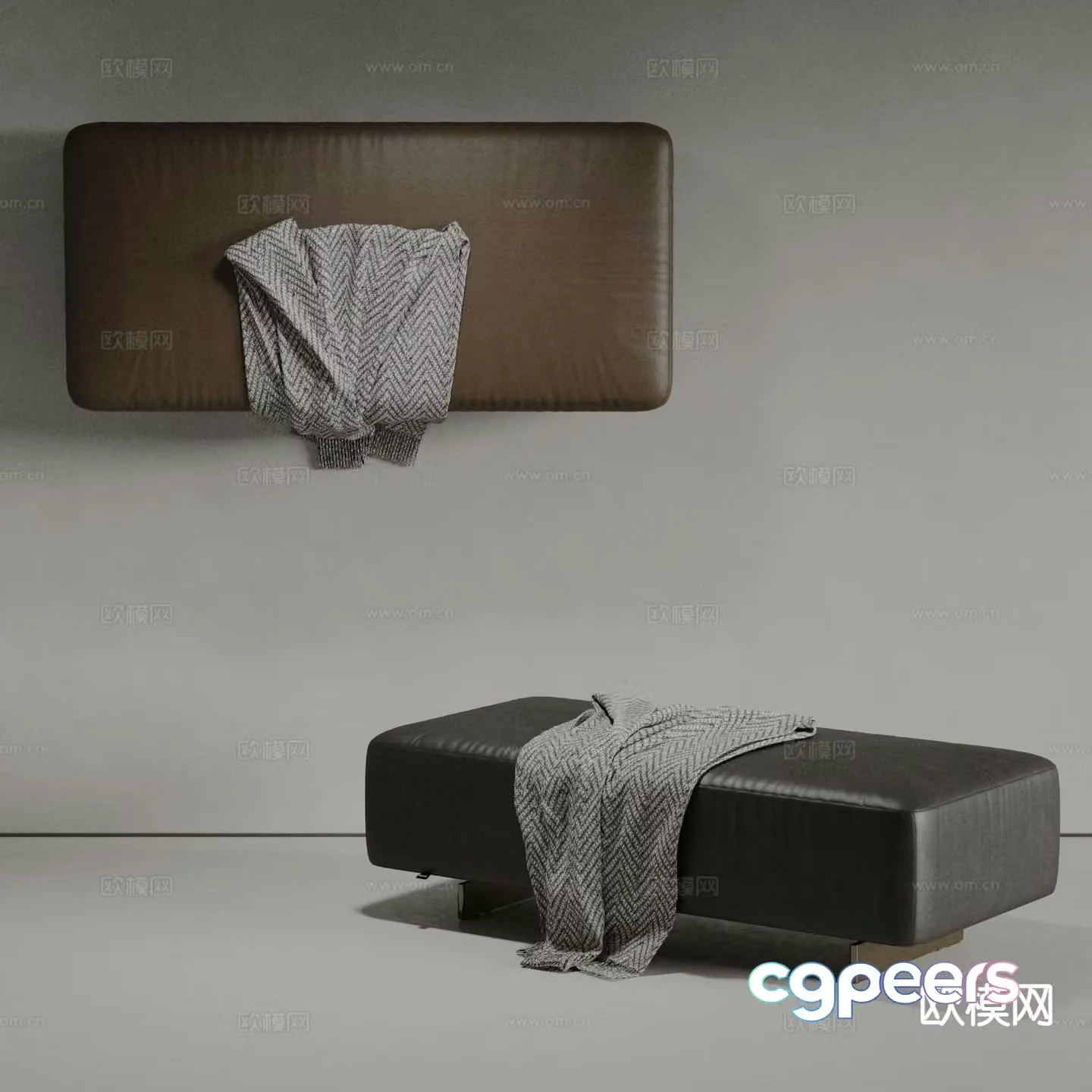BARRY modern sofa stool 3d model