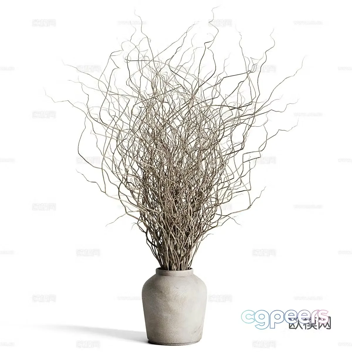 New Chinese style waive vase flower art 3D model