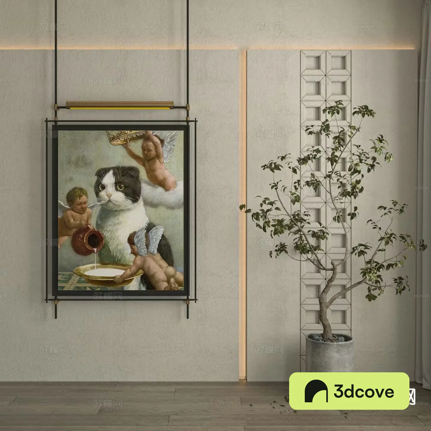 Wabi-sabi oil painting animal painting decorative painting