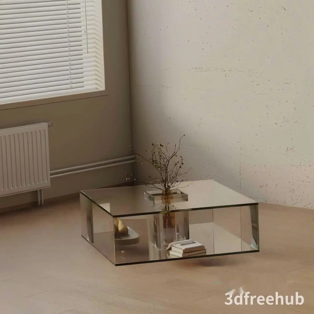 Modern Glass Coffee Table 3D Model – 21160 – VRAY Render