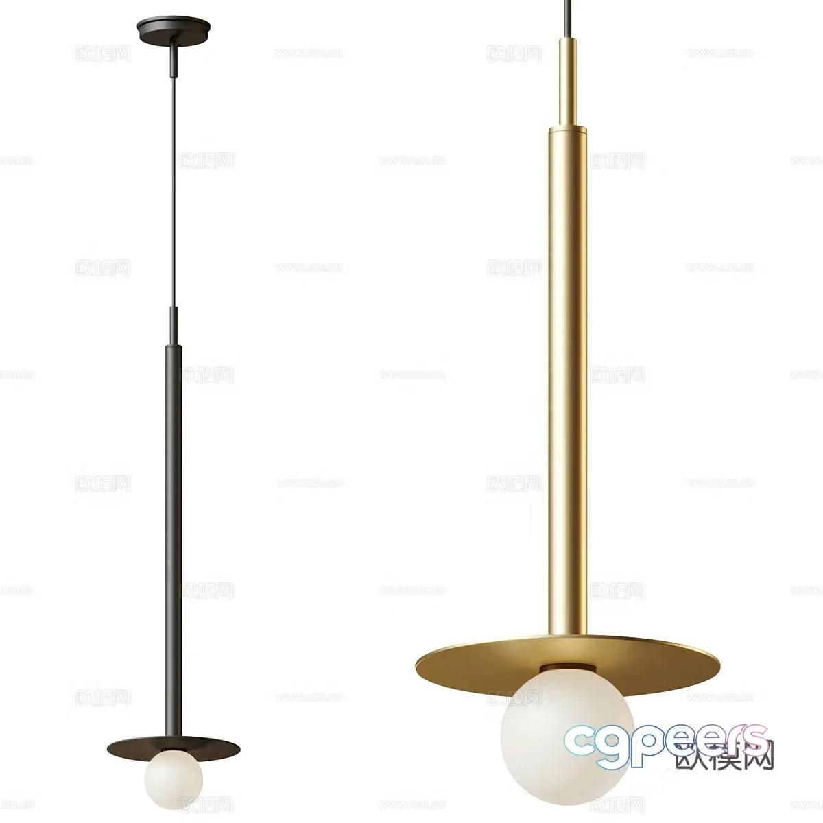 Modern light luxury metallic glass decorative chandelier 3d model