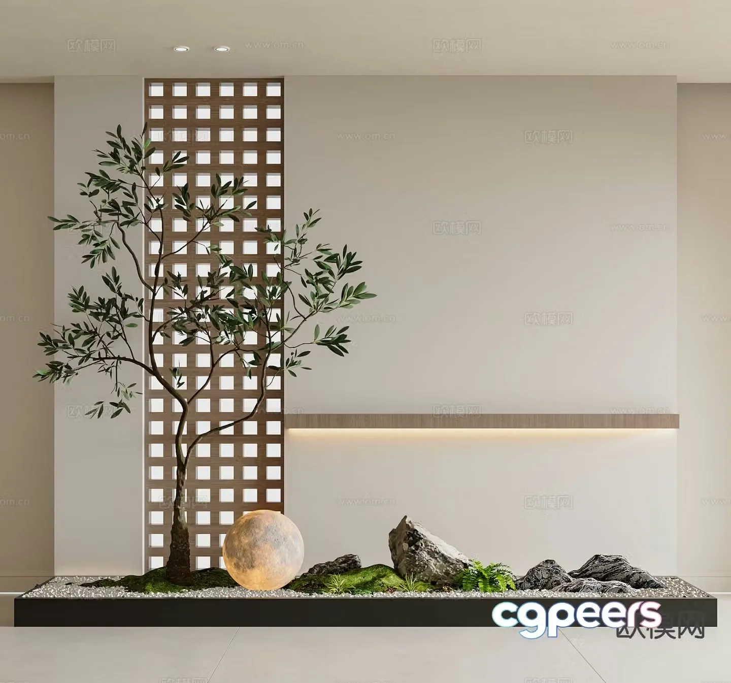 Indoor landscape plant landscaping 3d model