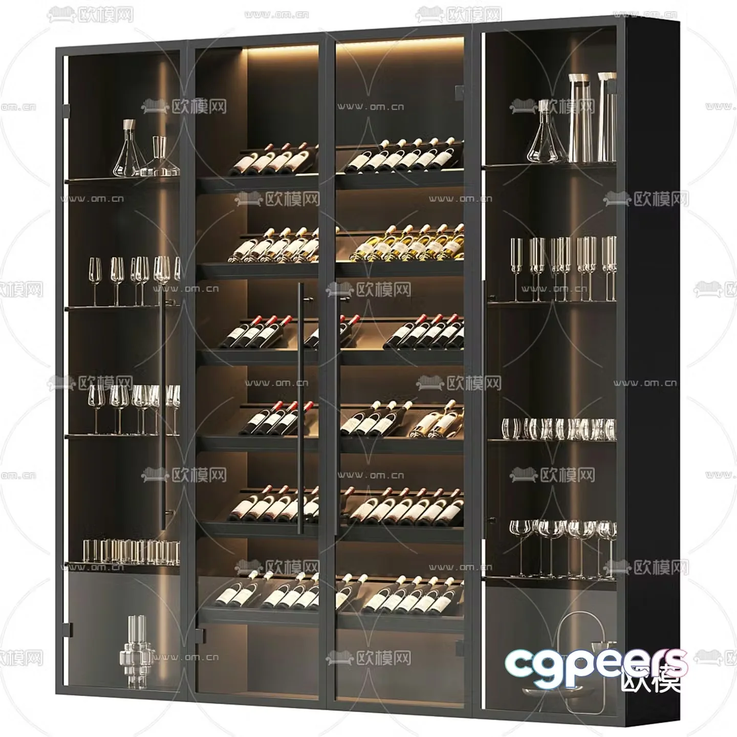 Glass wine cabinet 3d model