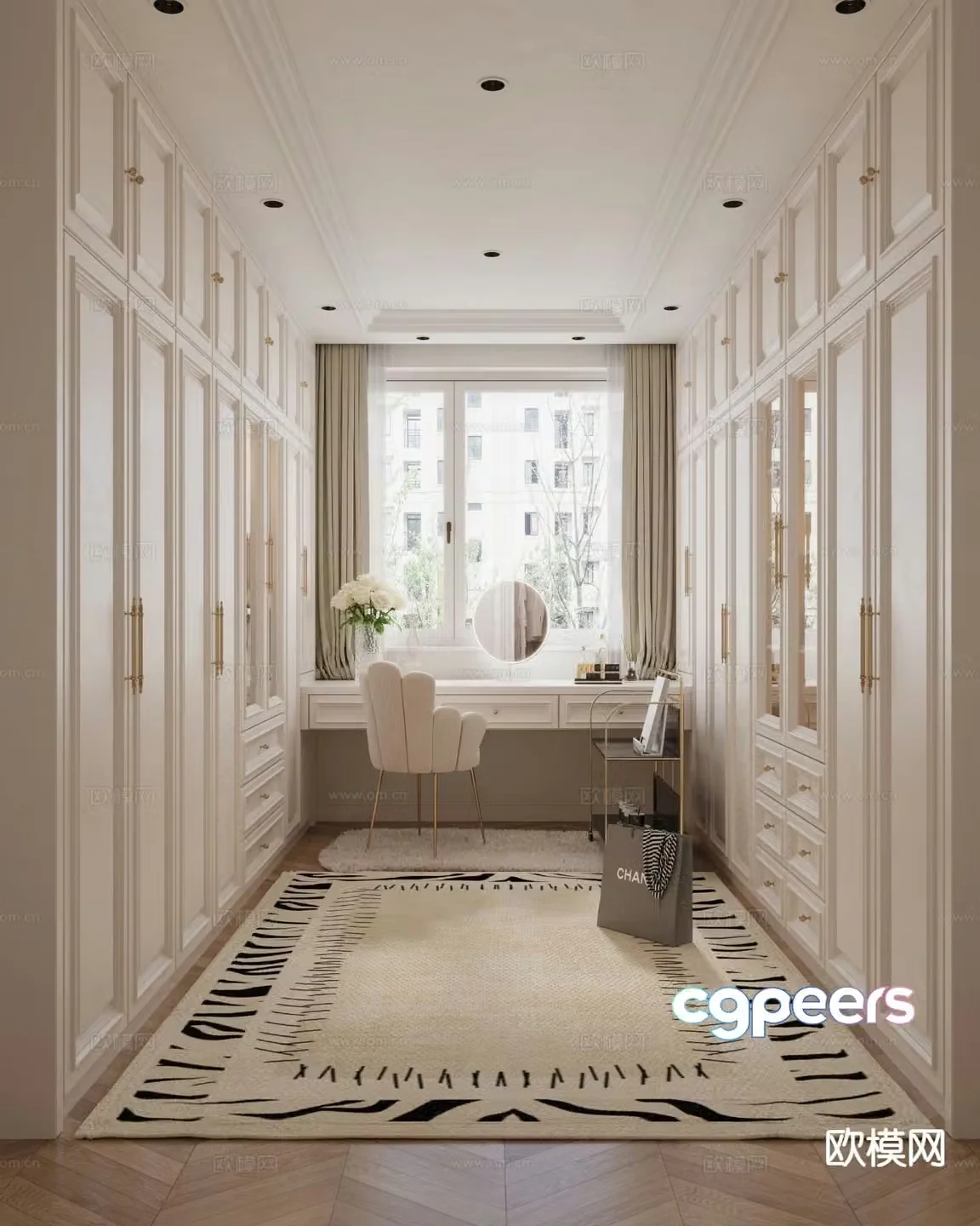 French cloakroom 3d model