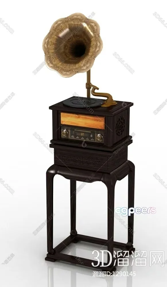 A Vintage Gramophone 3D Model – 7355 – VRAY Render