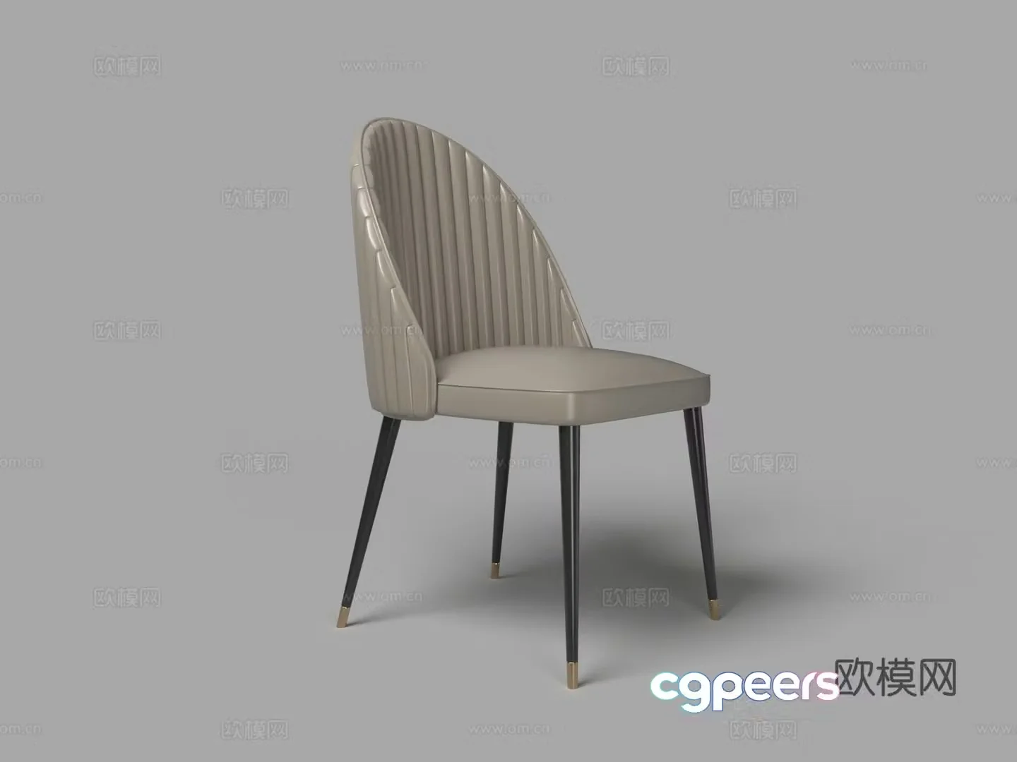 Modern leather dining chair single chair 3d model