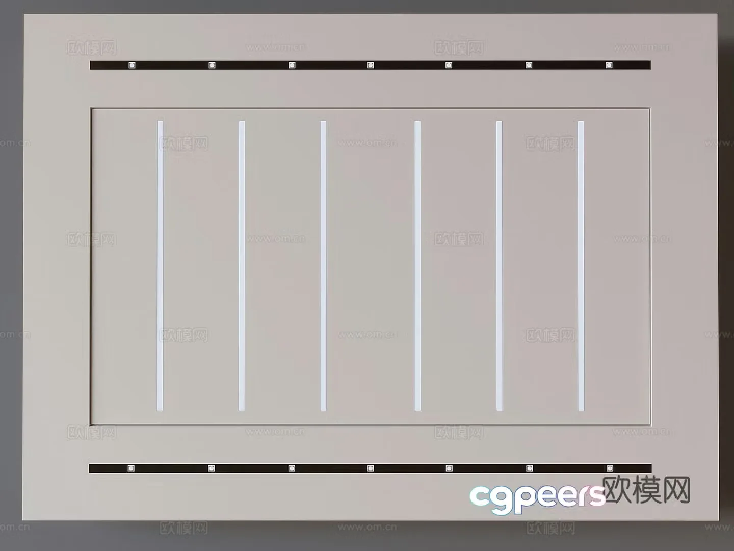 Square suspended ceiling ceiling 3d model