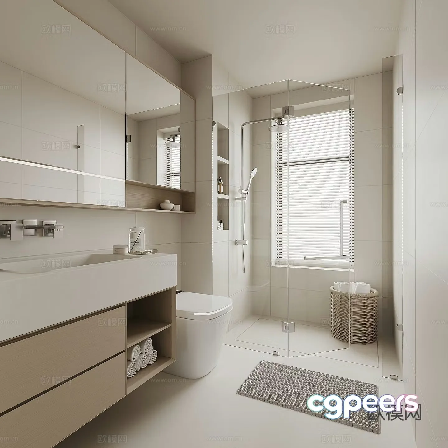 Cream style bathroom bathroom 3d model