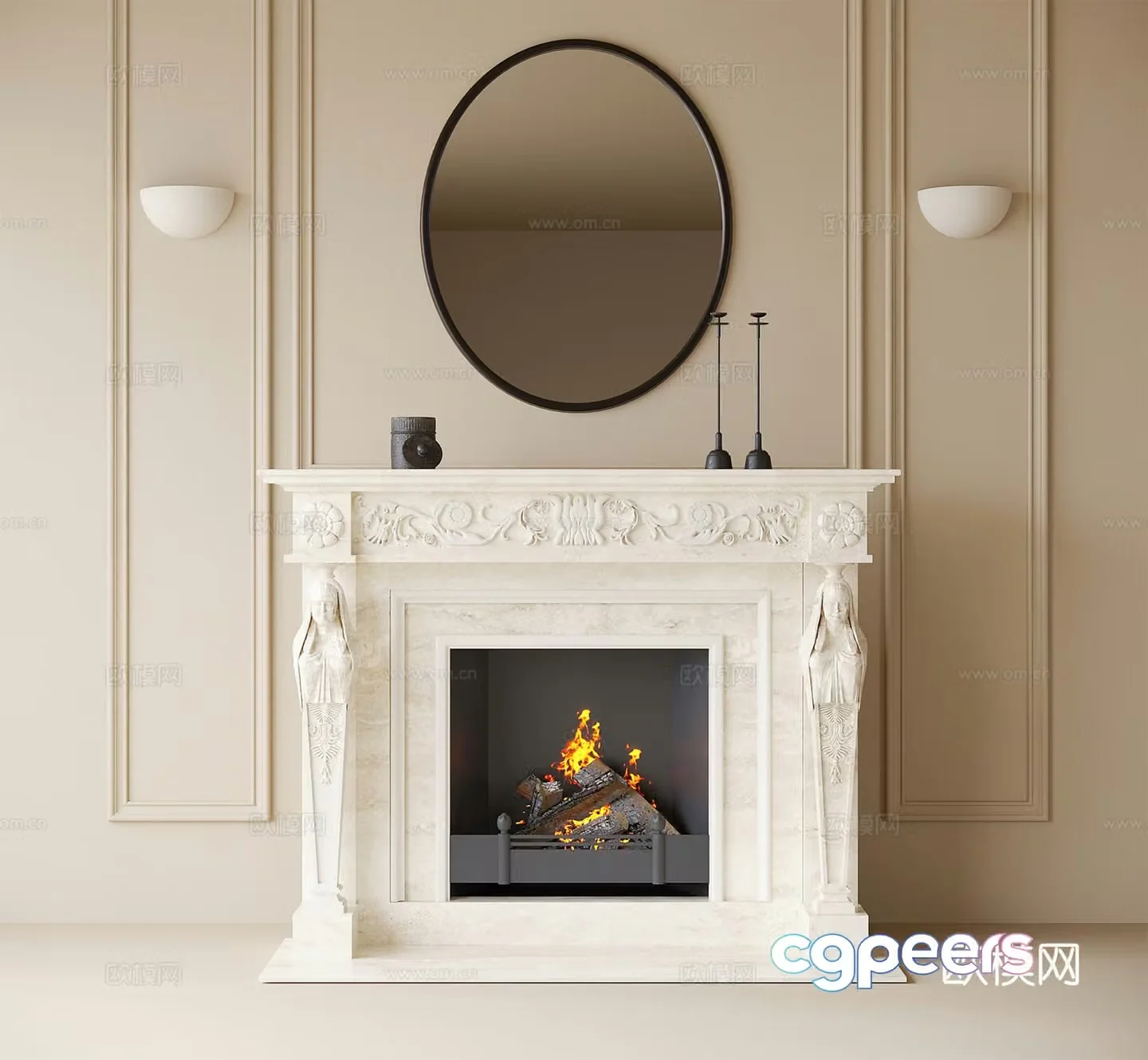 French fireplace 3d model