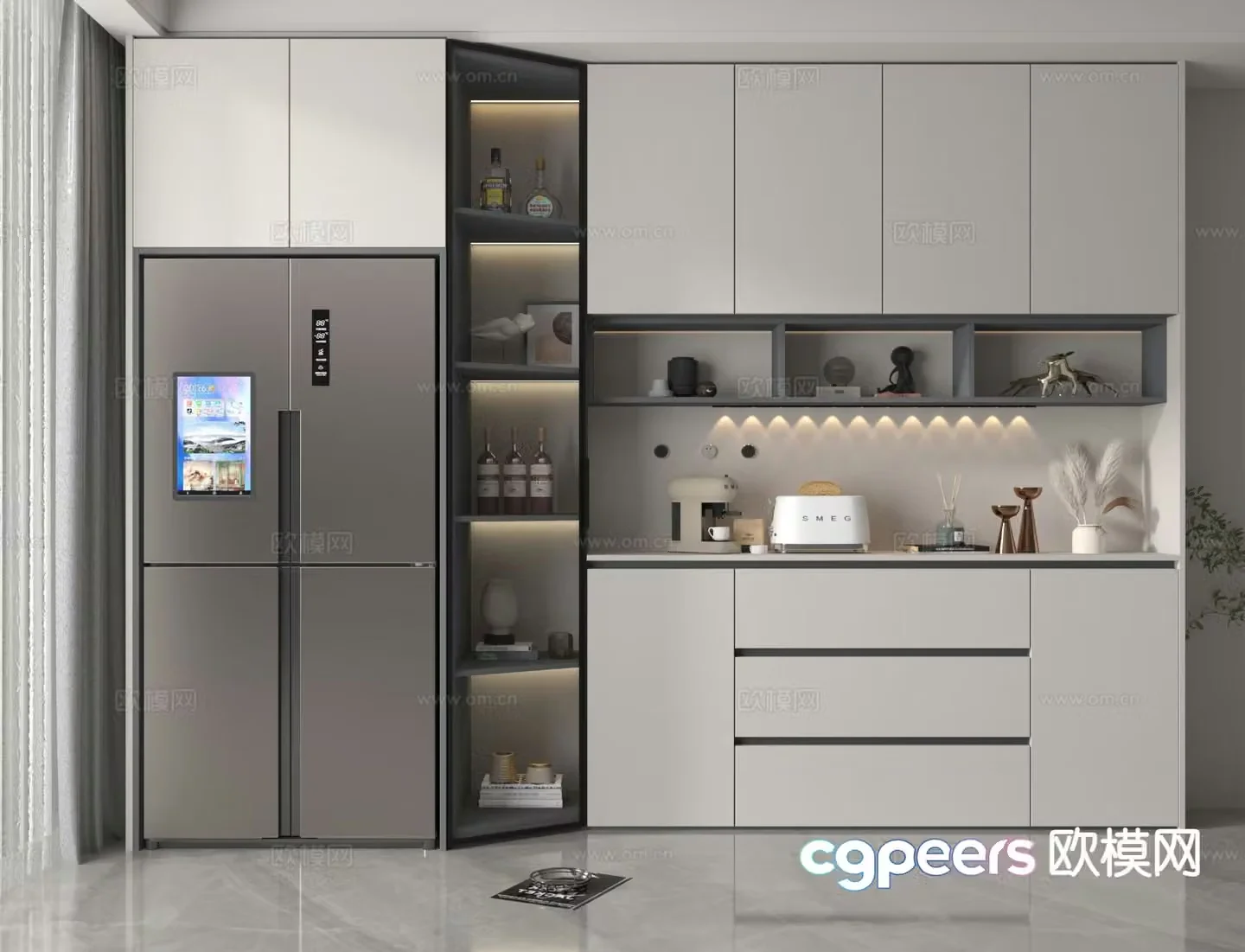 Modern wine cabinet sideboard 3d model