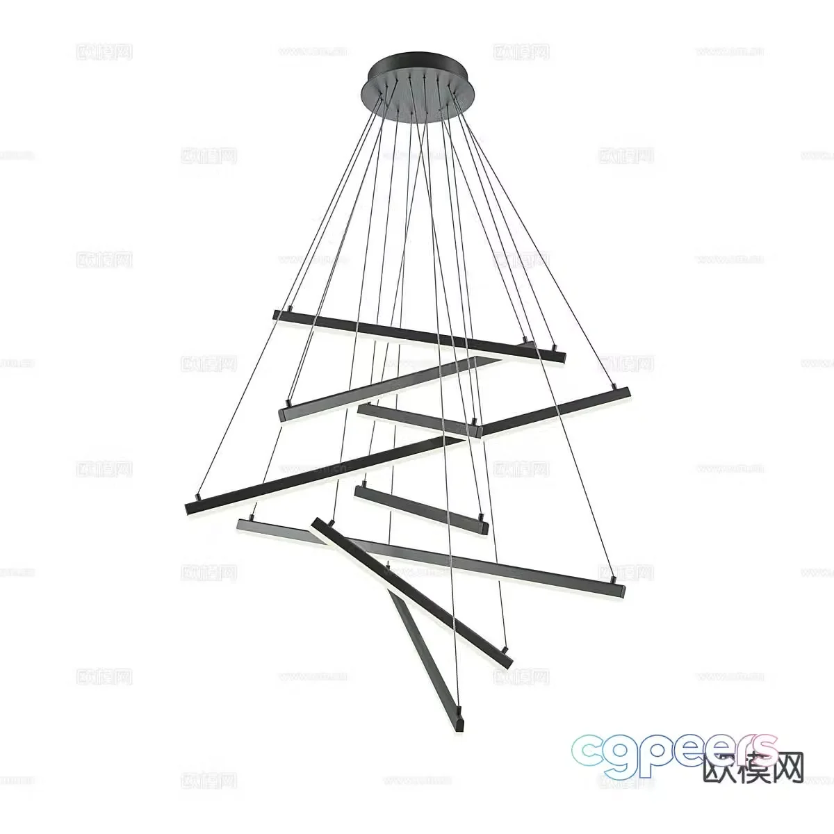 Light luxury chandelier 3d model