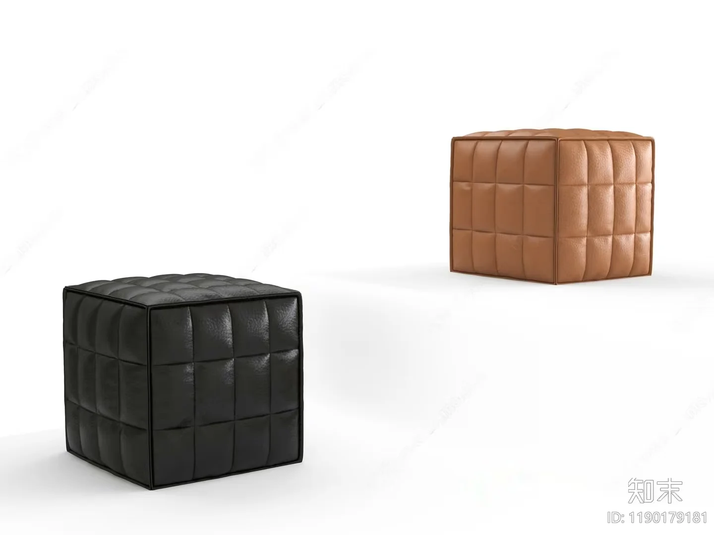 Black And Brown Leather Cubes 3D Model – 17895 – VRAY Render