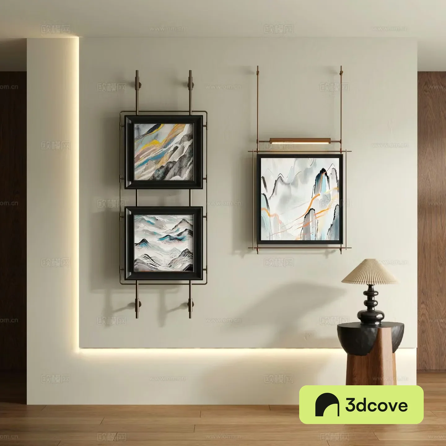 Medieval style ink painting decorative painting