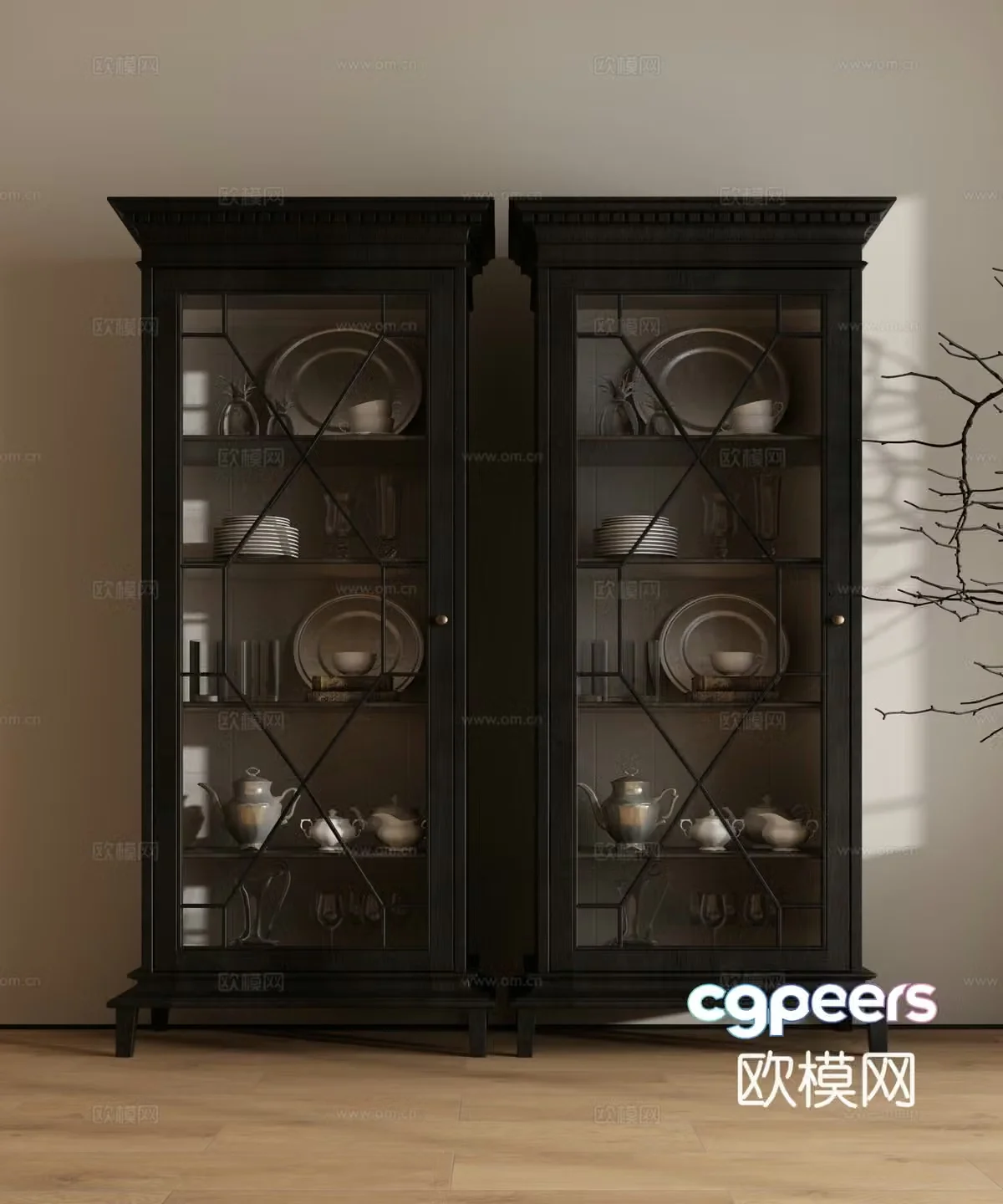 Modern American wine cabinet 3D model