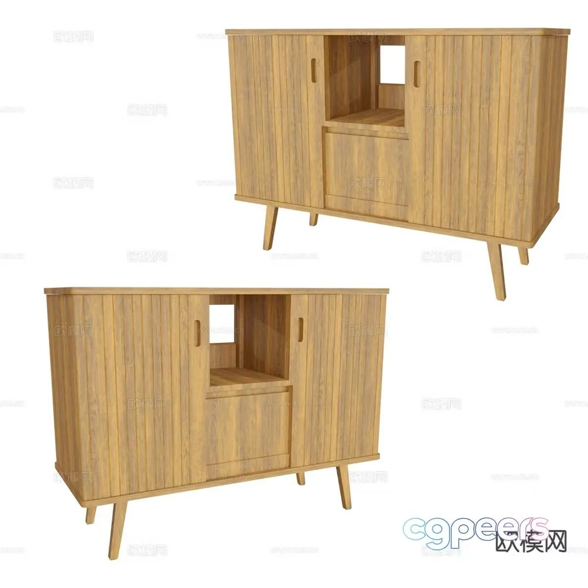 Nordic side cabinet entrance cabinet 3D model