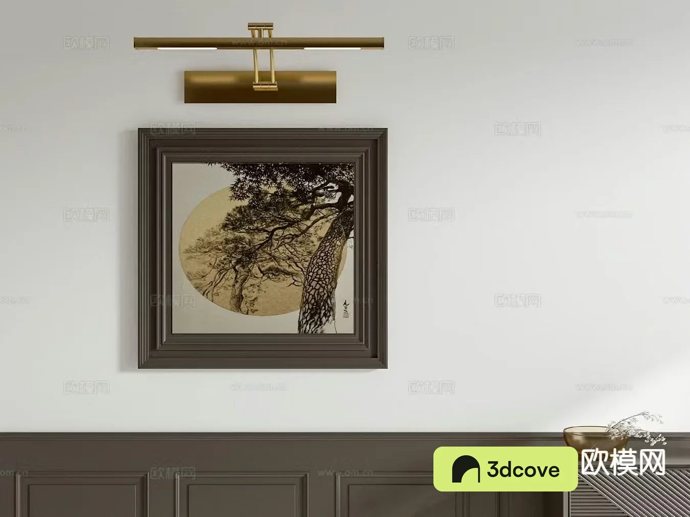 Medieval style decorative painting mirror headlight Zen hanging painting