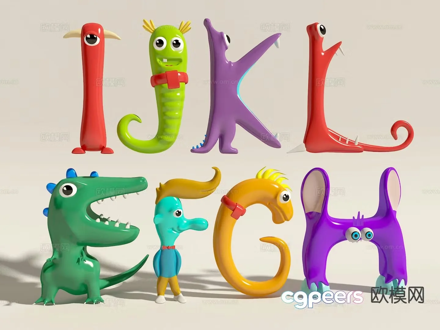 alphabet toys toys animal alphabet 3d model
