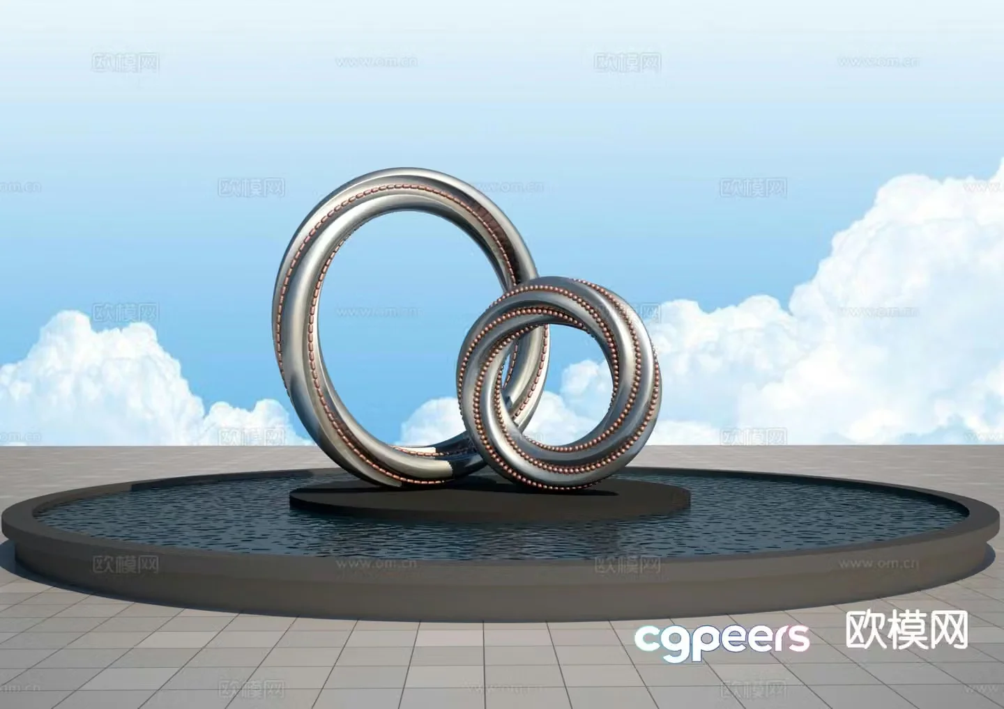 MÃ¶bius strip sculpture landscape sculpture 3d model