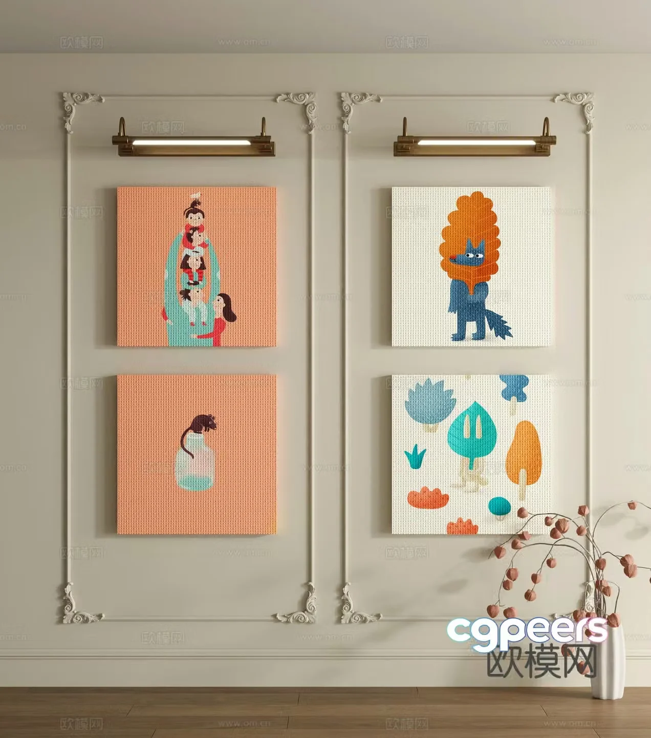 Dopamine decorative painting 3d model