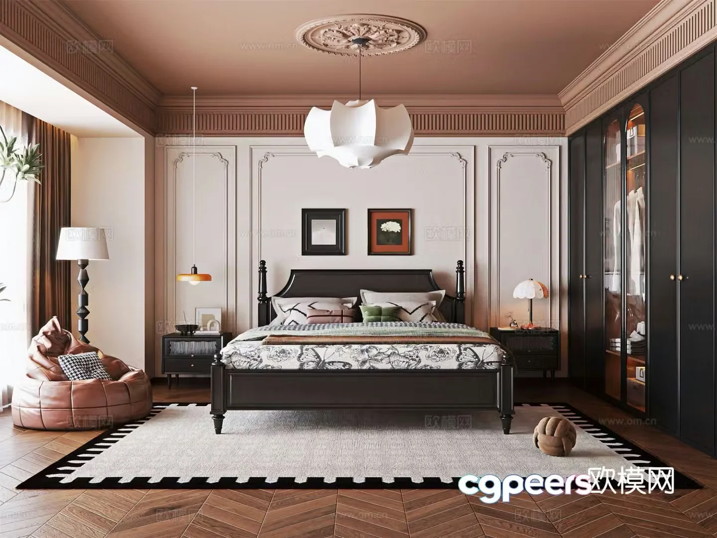 Medieval style bedroom master bedroom 3d model