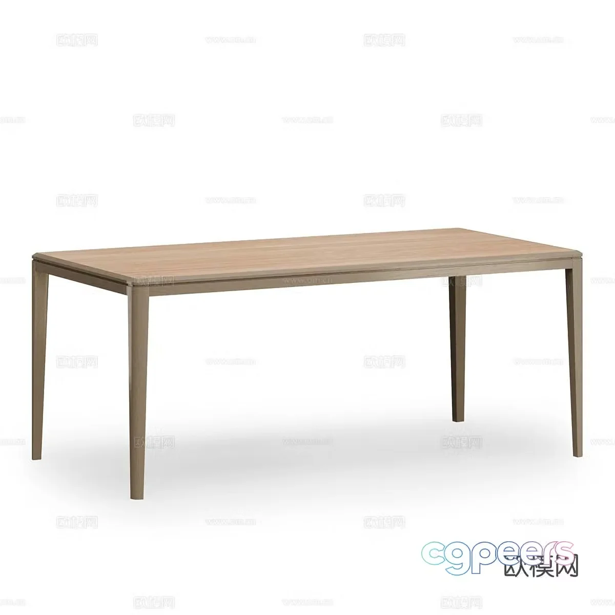 Nordic simple dining table long dining table 3D model