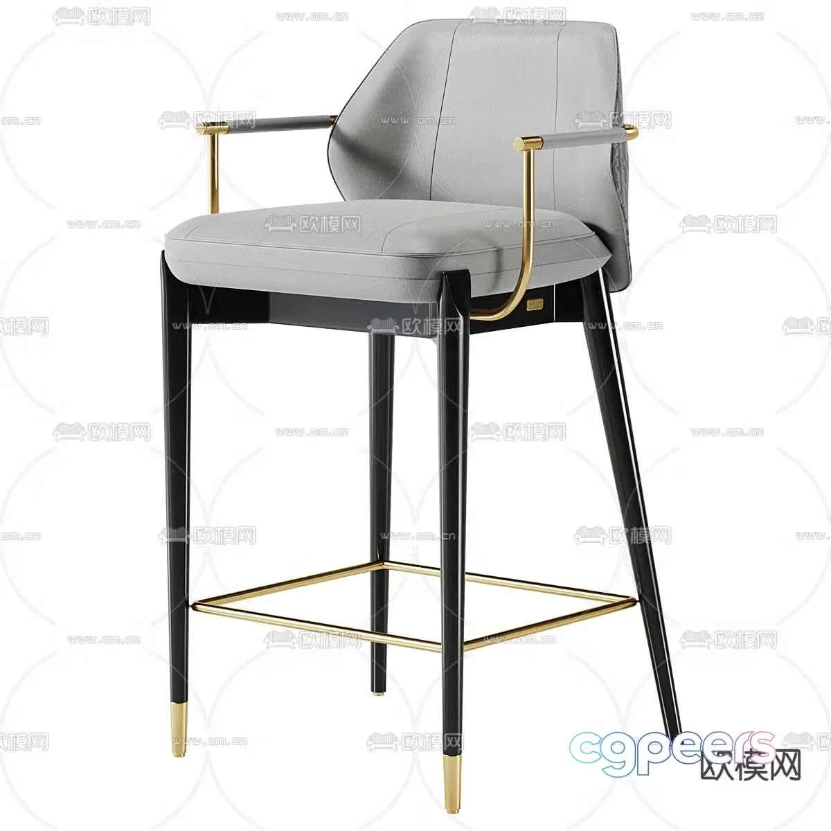 Light luxury bar chair bar stool high stool 3D model